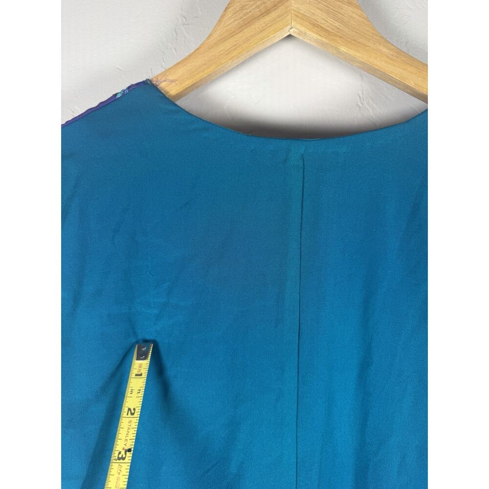 Women’s Vintage Purple To Teal Fade Size M Geeta Jethi Tunic Top Dress - Picture 8 of 13
